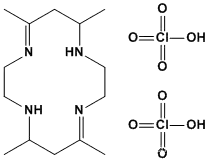 Molecular Structure of 59237-18-2 (1,4,8,11-Tetraazacyclotetradeca-4,11-diene, 5,7,12,14-tetramethyl-,diperchlorate)